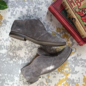 Grey-Suede/Leather Slip-On Loafers New